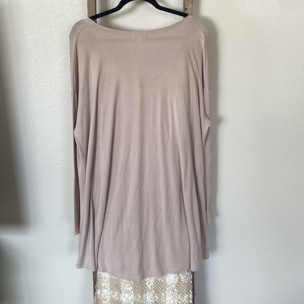 NWOT - Pink Lily Taupe Long Sleeve Shift Dress - Size Large - Picture 4 of 9